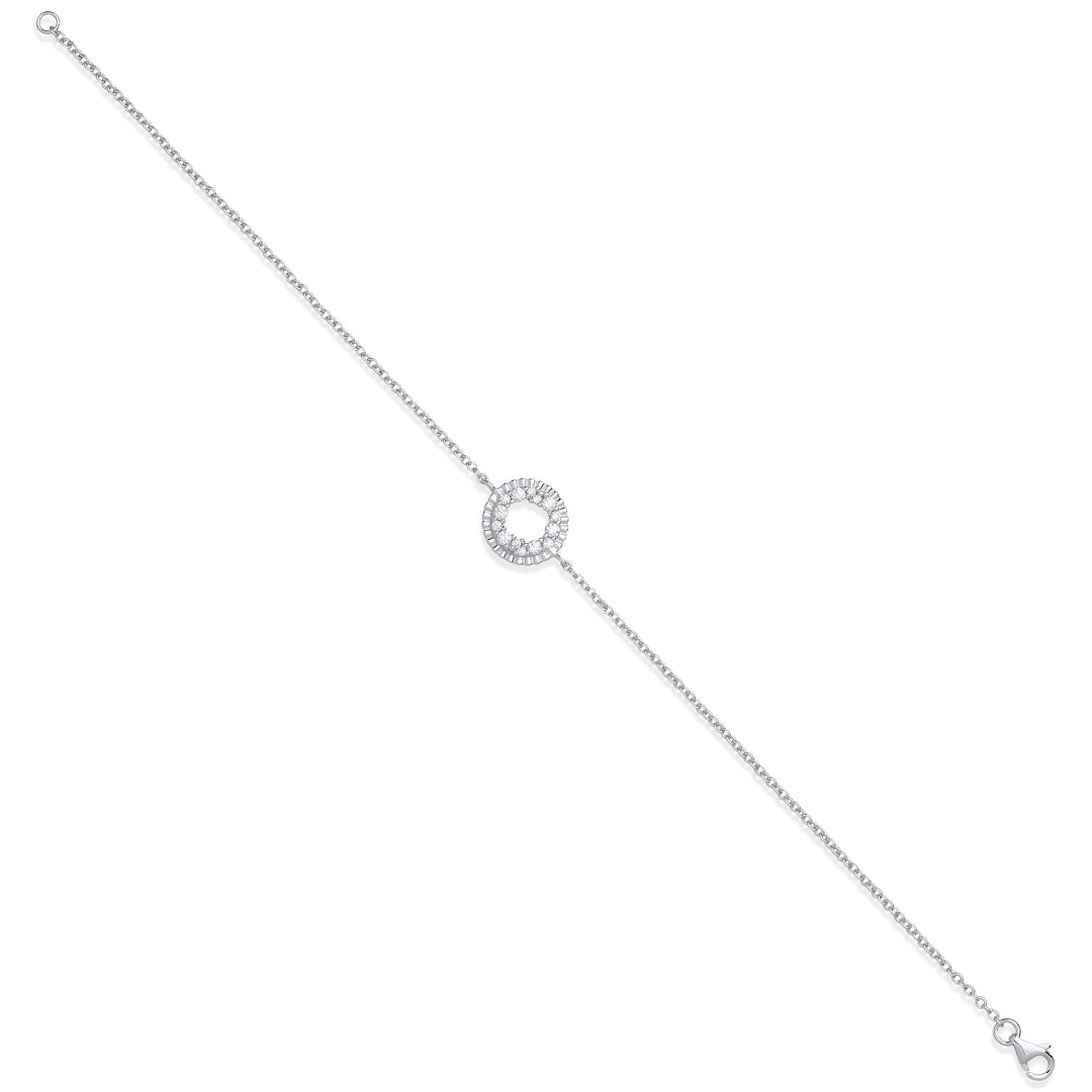 CZ Circle of Life Ladies Bracelet In Silver