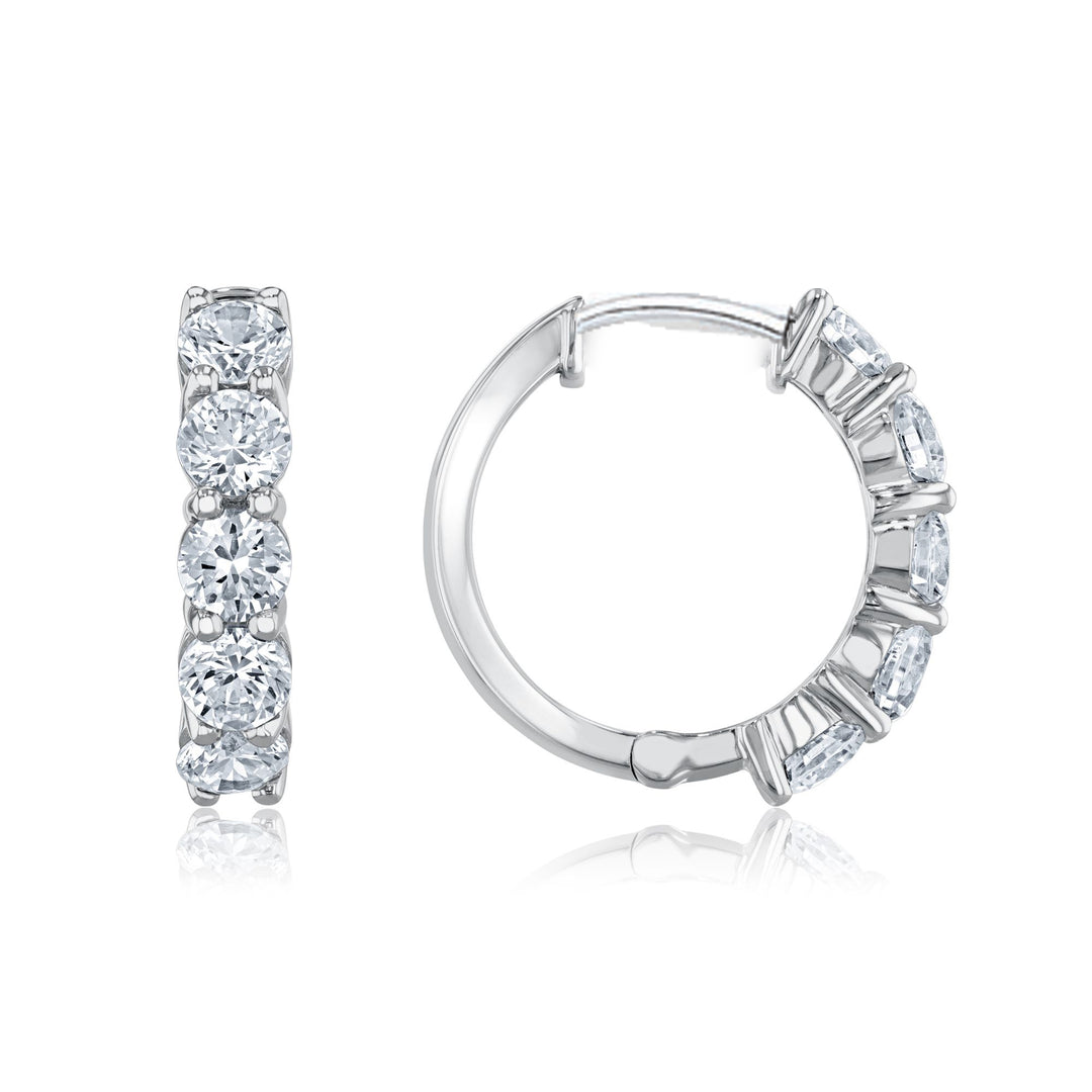 Everyday Classic CZ Huggie Hoops In Silver