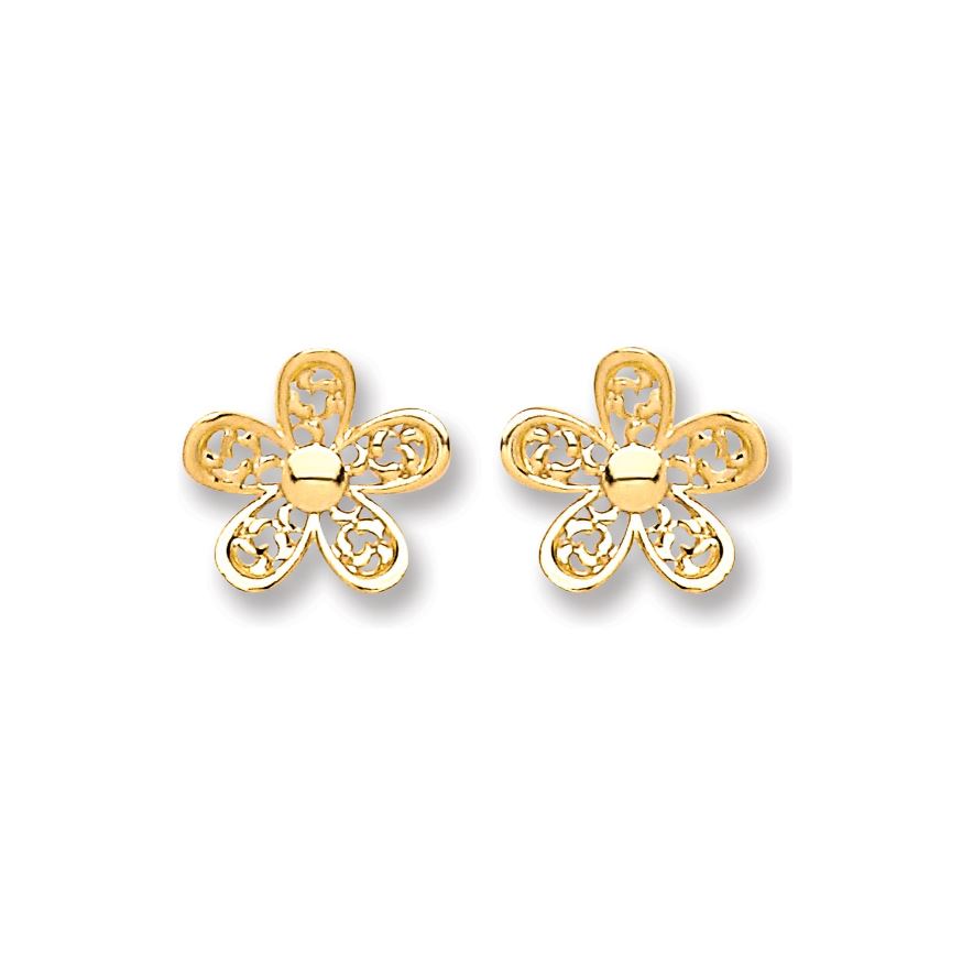 Flower Stud Earrings in 9ct Gold
