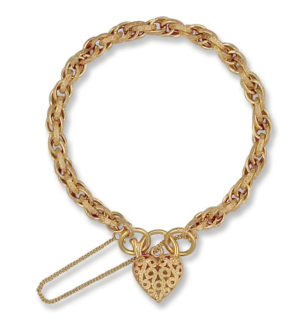 Prince Of Wales With Heart Charm Bracelet In 9ct Y/G