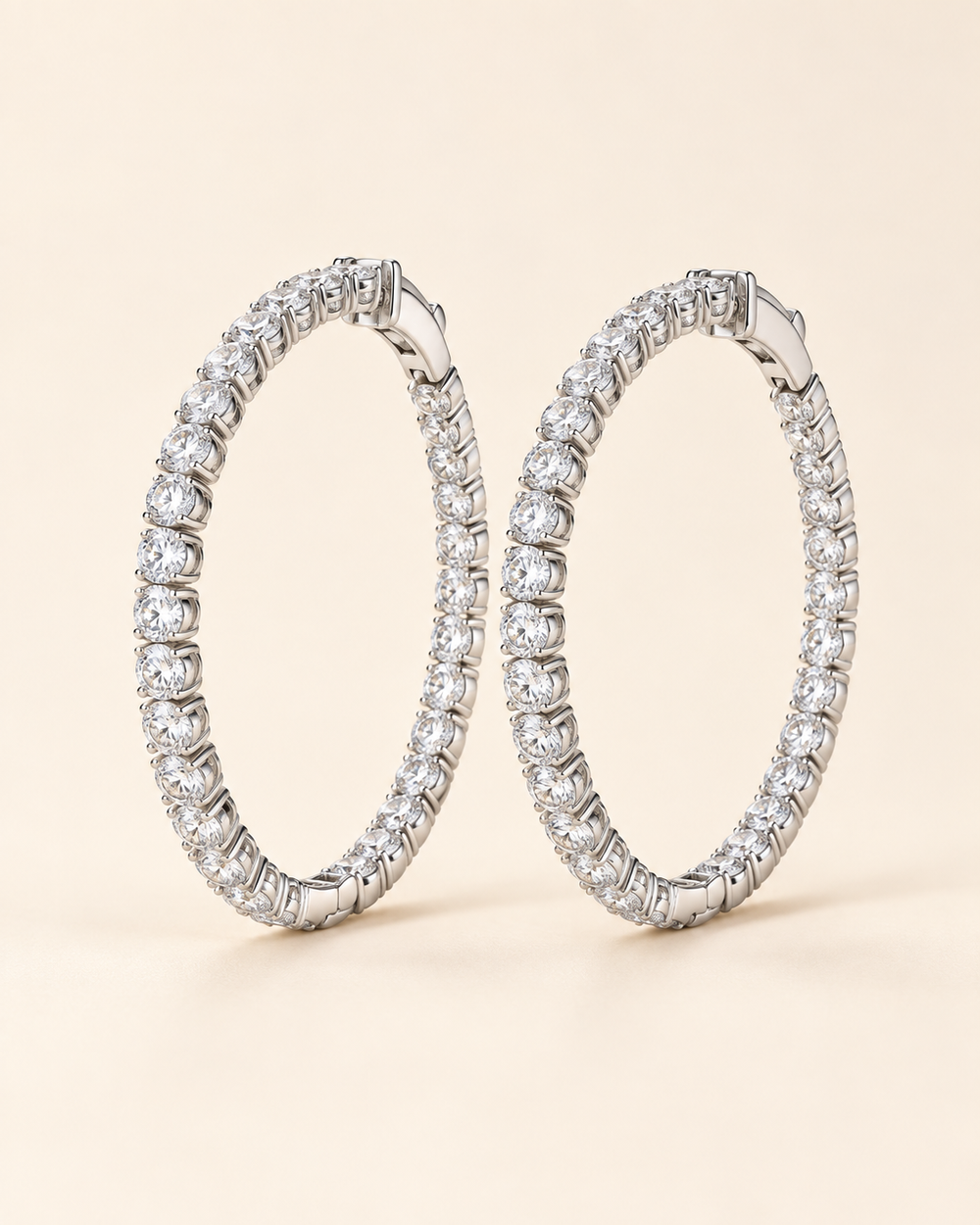 18ct Lab-Grown Diamond Hoop Earrings