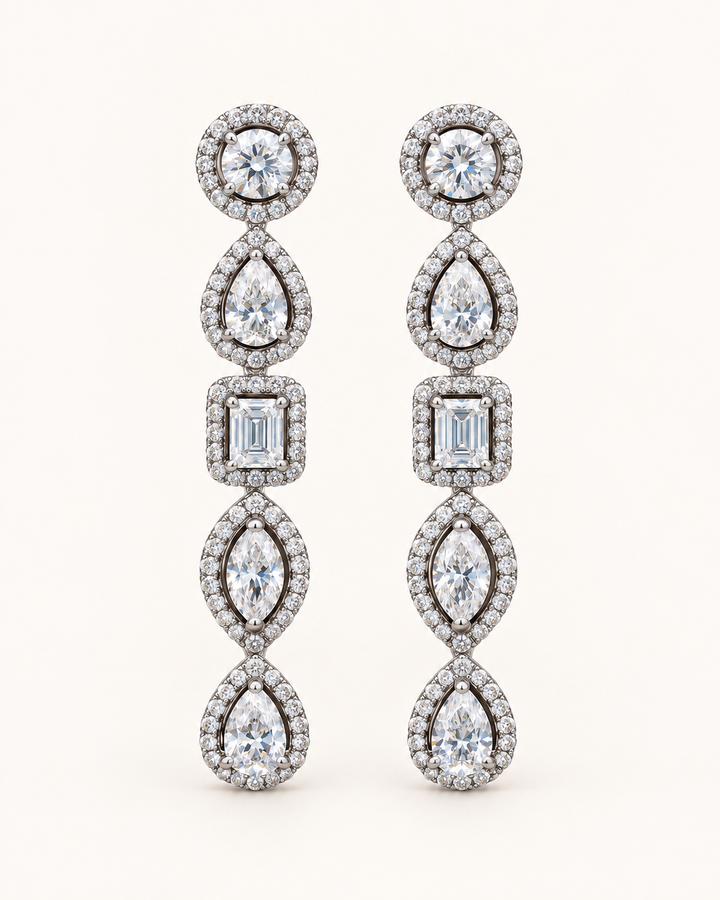 18ct Lab-Grown Diamond Fancy-Shape Drop Earrings