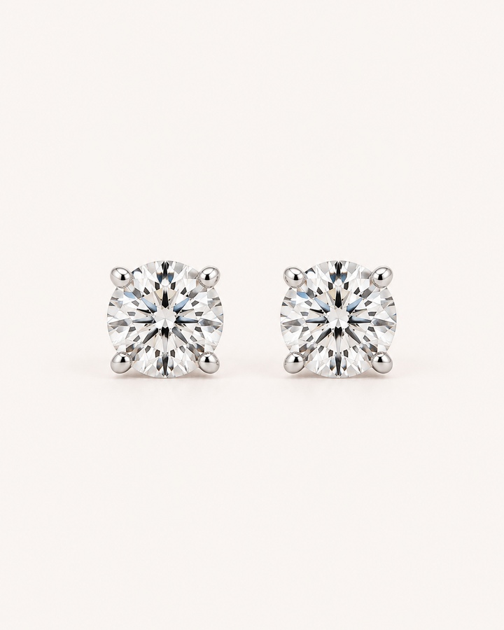 Lab-grown diamond stud earrings in white gold