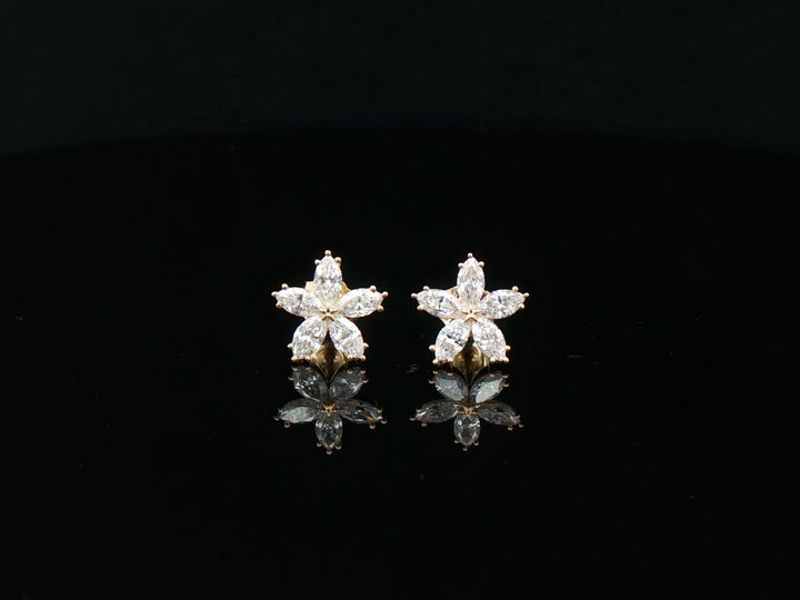 9ct yellow gold lab-grown marquise flower stud earrings — original #metal_9ct-yellow-gold