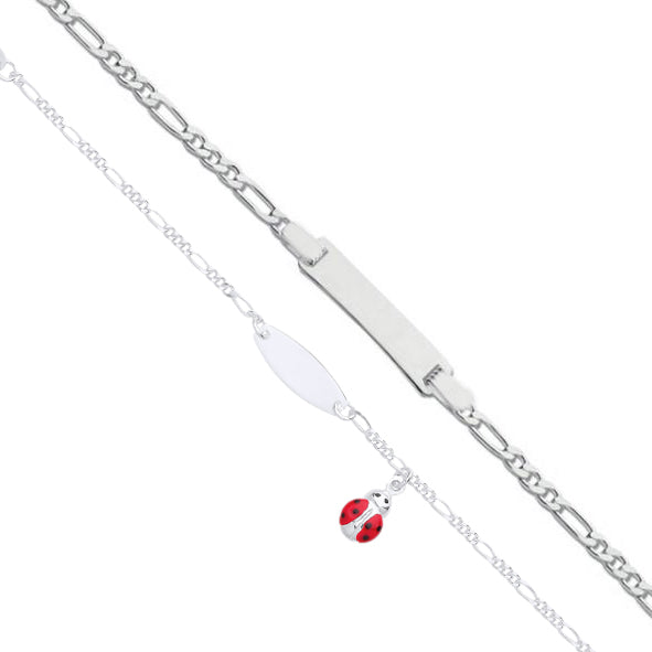 Aunty and Niece / Grandmother and Granddaughter ID Personalised Free Engraving Bracelet In Silver