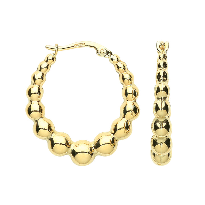 Beaded Creoles Earrings In 9ct Gold