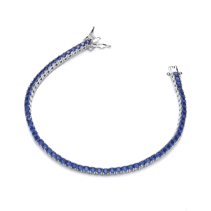 Sapphire Blue Silver tennis bracelet