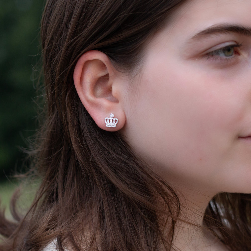 crown studs earrings for girls