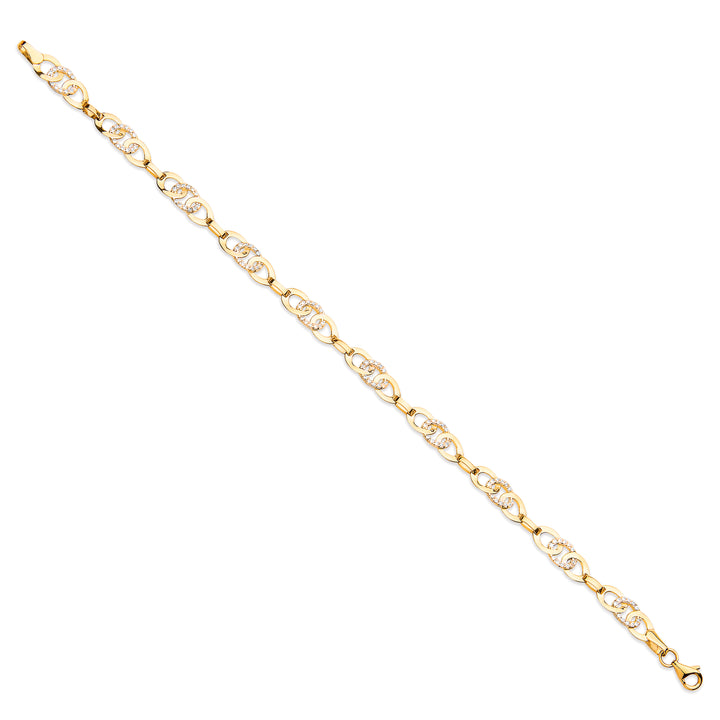 Circle Sparkle Linked Bracelet in 9ct Gold