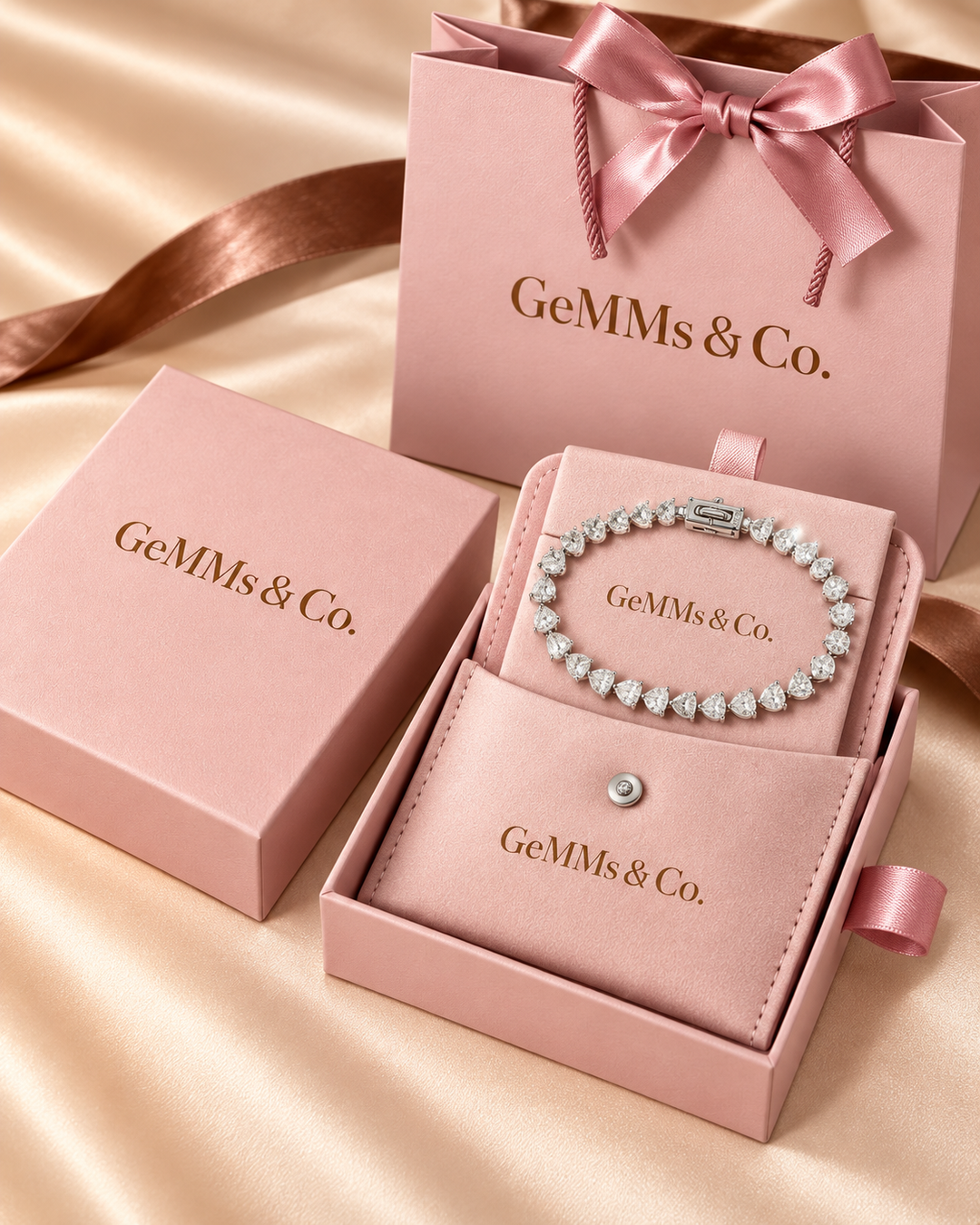 Pear Shape Lab-Grown Diamond Tennis Bracelet