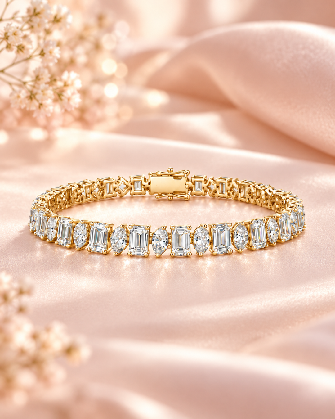 Emerald & Marquise Lab-Grown Diamond Tennis Bracelet