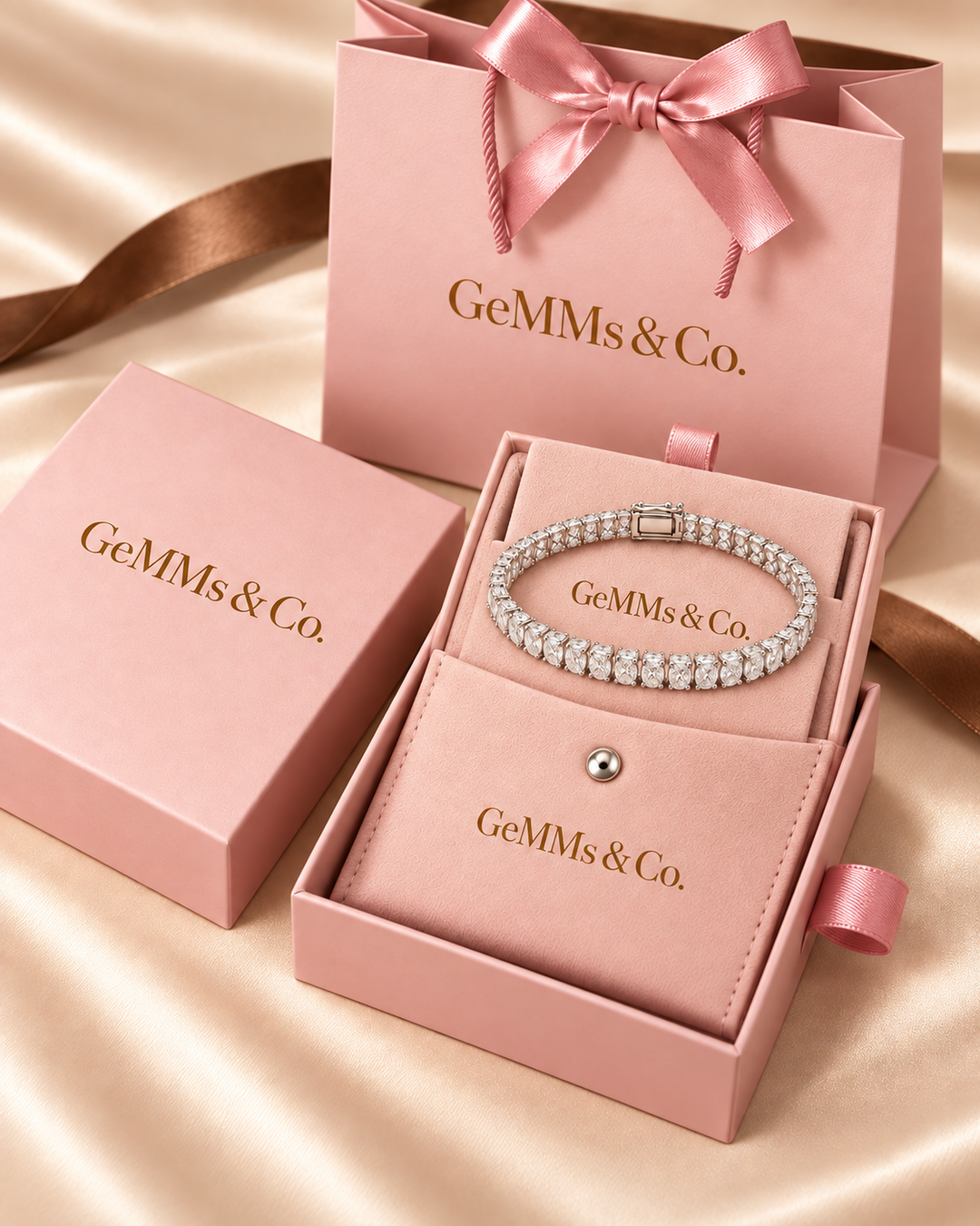 Double Row Pear Shape Lab-Grown Diamond Tennis Bracelet