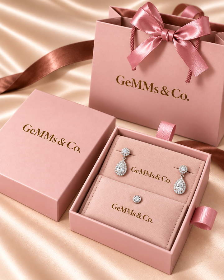 18ct Lab-Grown Diamond Halo Pear-Shape Drop Earrings