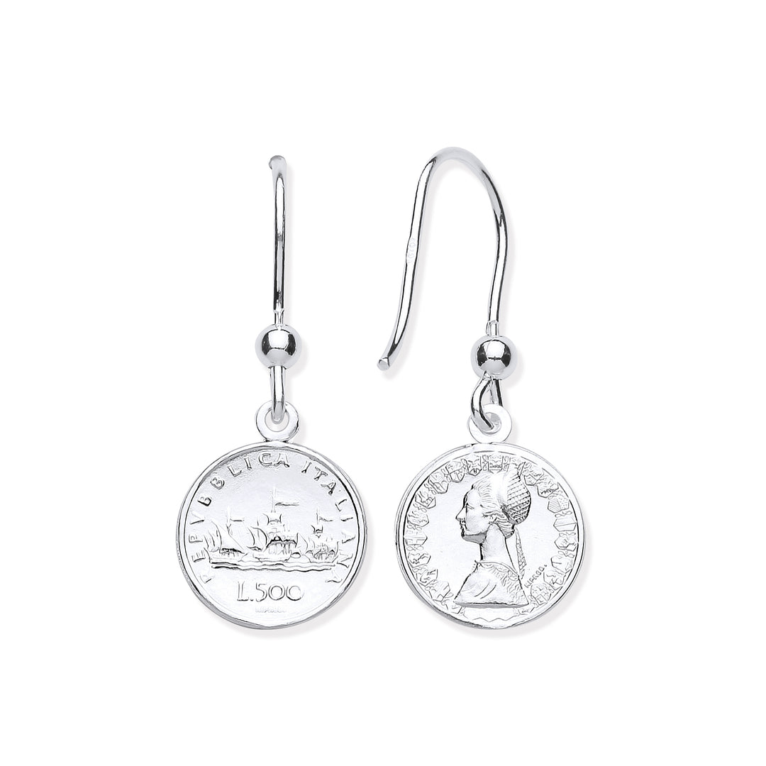 coin silver earrings for girls 