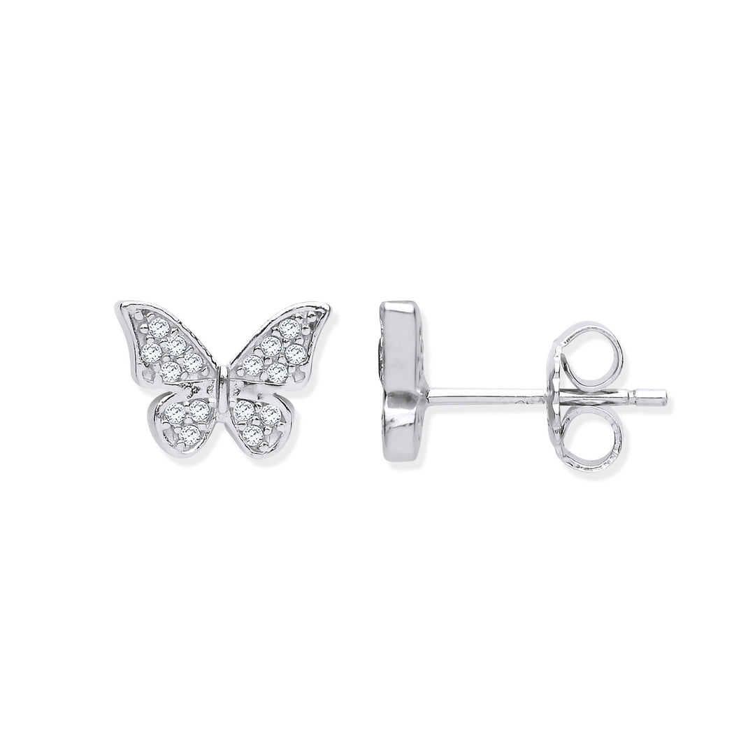 Crystal butterfly stud earring for girl best Christmas gift for  daughters