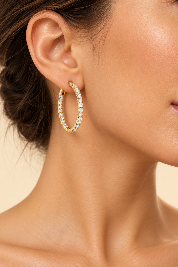 18ct Lab-Grown Diamond Hoop Earrings