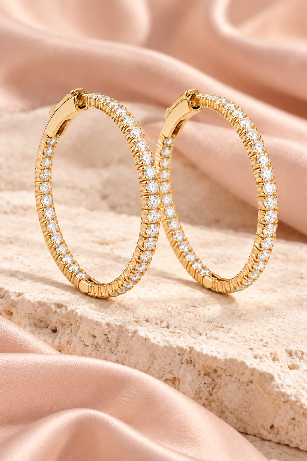 18ct Lab-Grown Diamond Hoop Earrings