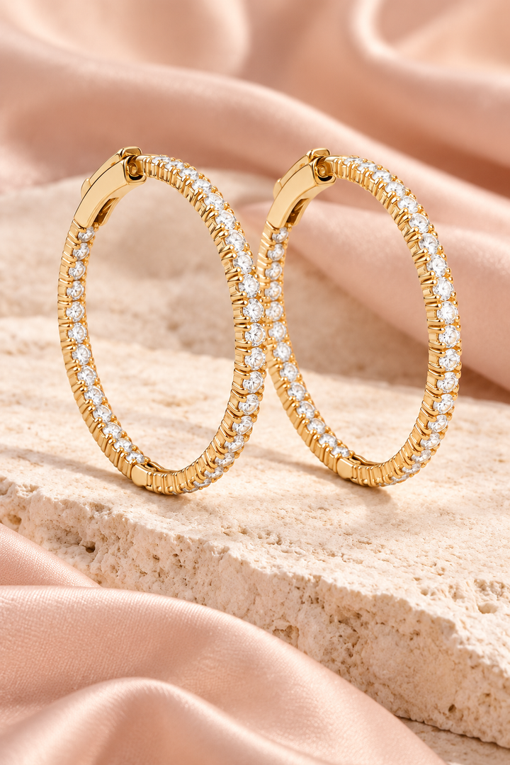 18ct Lab-Grown Diamond Hoop Earrings