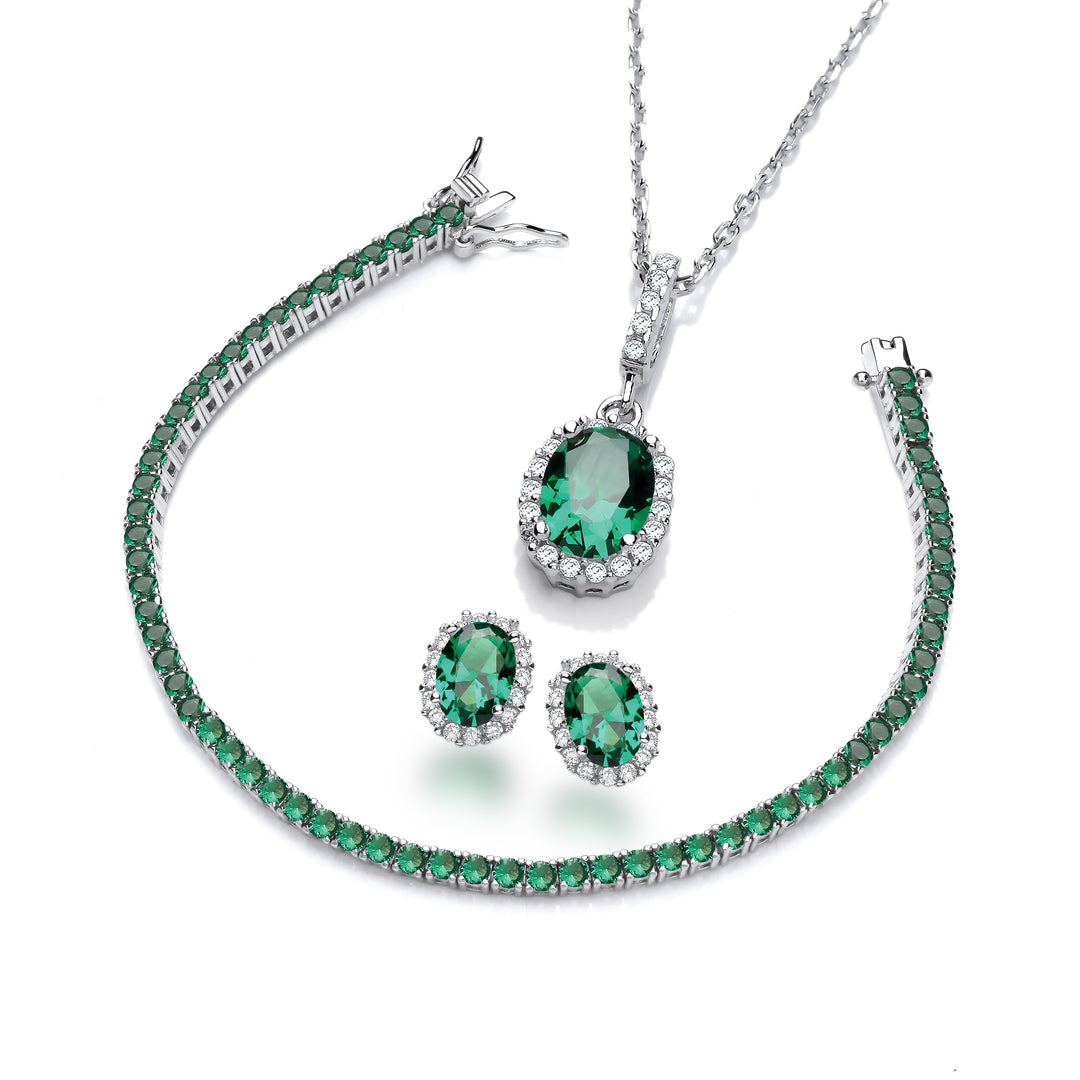j jaz freen emerald tannish bracelet ,earrings, necklace 