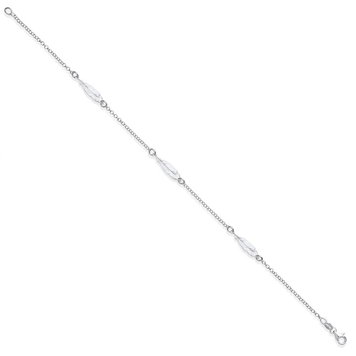 Waterproof Feather Anklet In Silver
