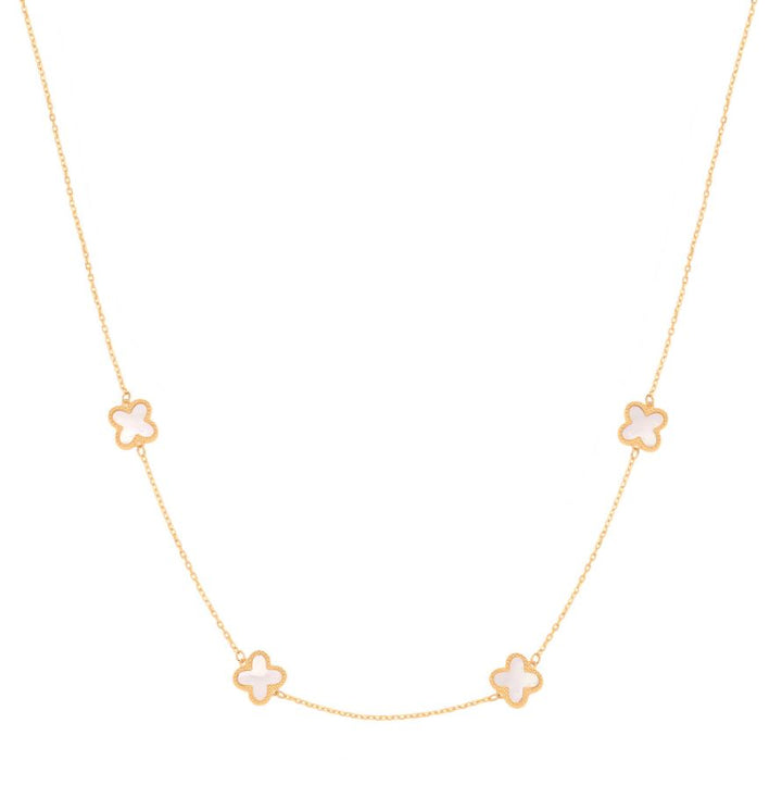 Lucky Four Leaf Clover 18" Necklace in 9ct Gold
