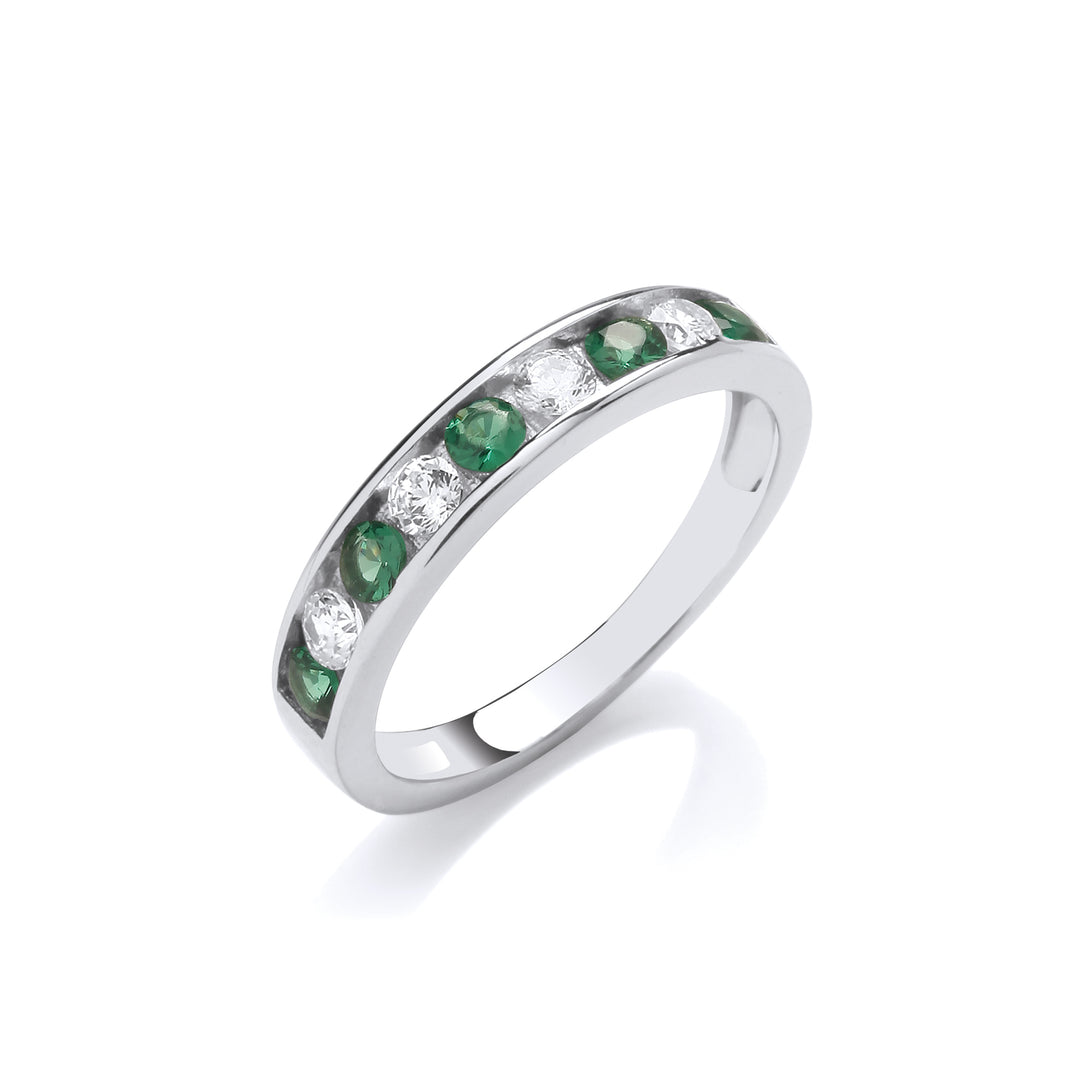 green emerald silver band 