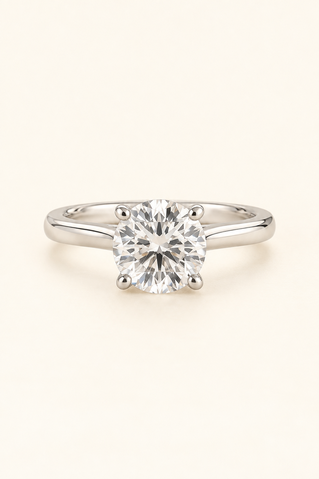 18ct White Gold 1.00ct Solitaire Lab Grown Diamond Ring - main cream image