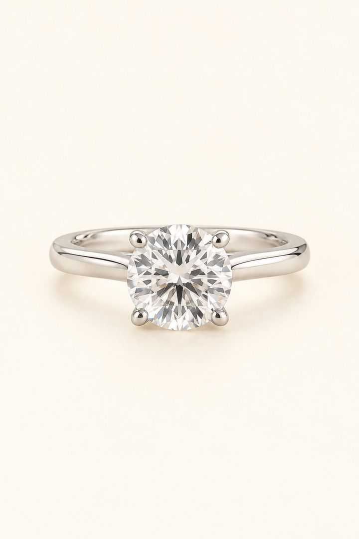 18ct White Gold 1.00ct Solitaire Lab Grown Diamond Ring - main cream image