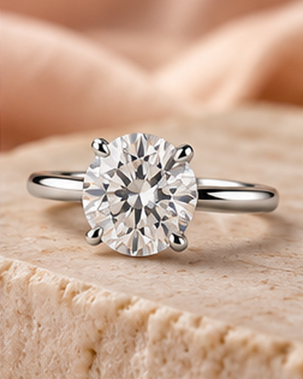 18ct White Gold 2.00ct Solitaire Lab Grown Diamond Ring - styled image