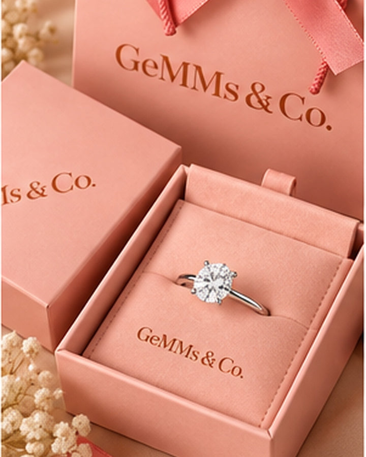 18ct White Gold 2.00ct Solitaire Lab Grown Diamond Ring - GeMMs & Co original packaging