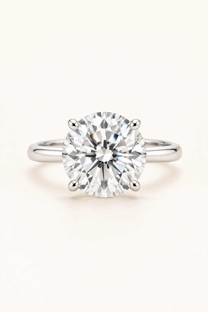 18ct White Gold 3.00ct Round Brilliant Lab Grown Diamond Ring - main cream image