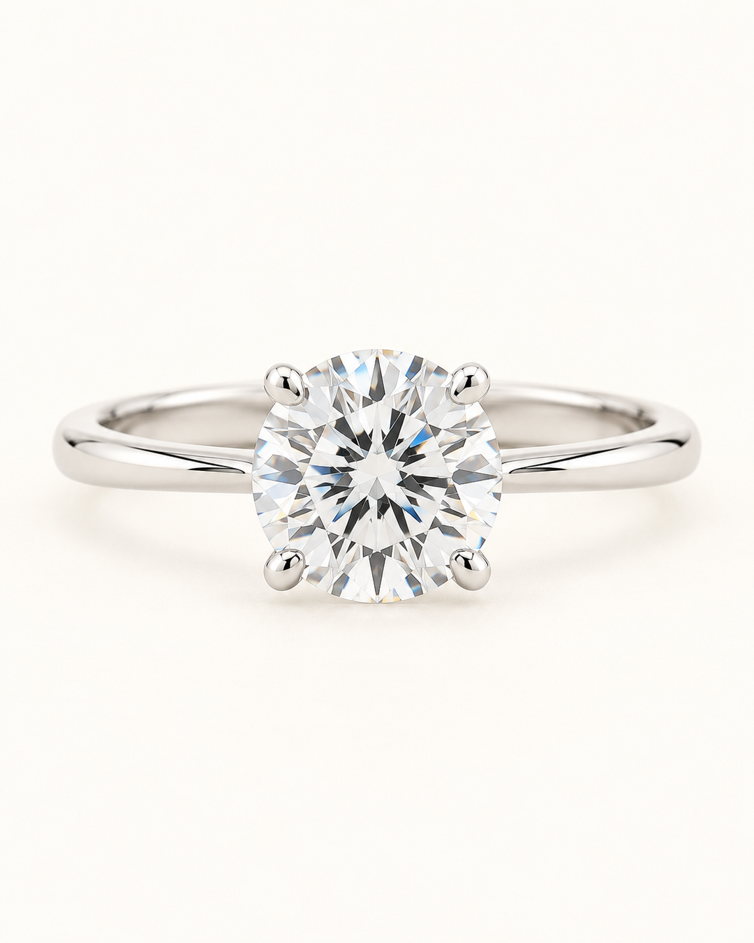18ct White Gold 1.15ct Lab Grown Diamond Ring - main cream image