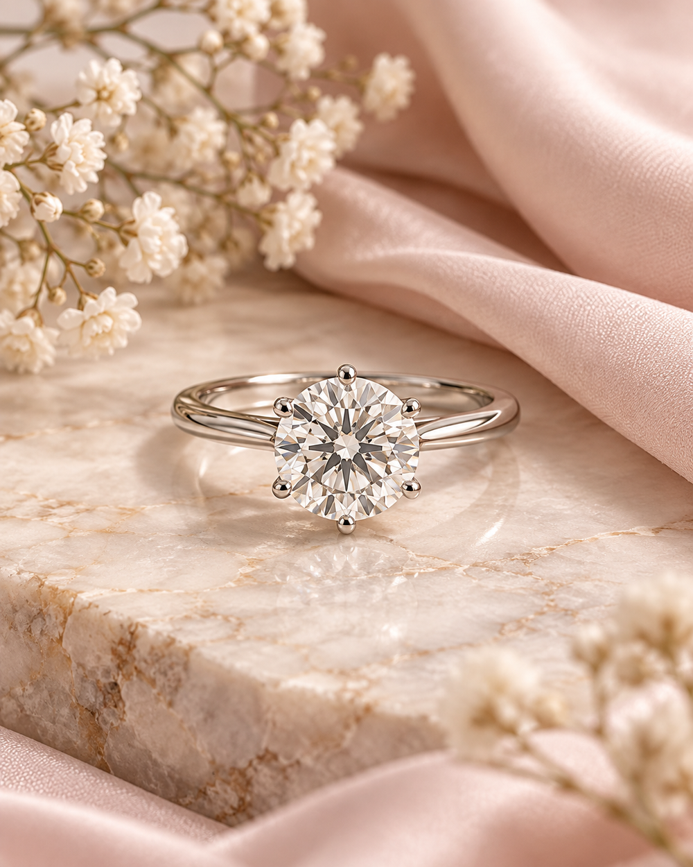 18ct White Gold 1.15ct Lab Grown Diamond Ring - styled image