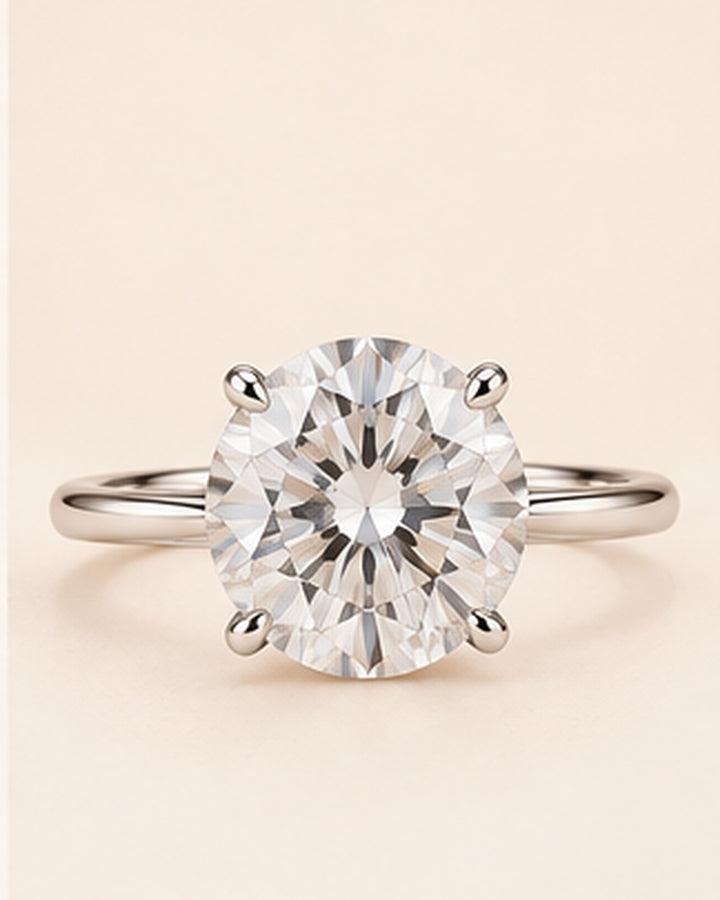 18ct White Gold 2.17ct Round Brilliant Lab Grown Diamond Ring - main cream image