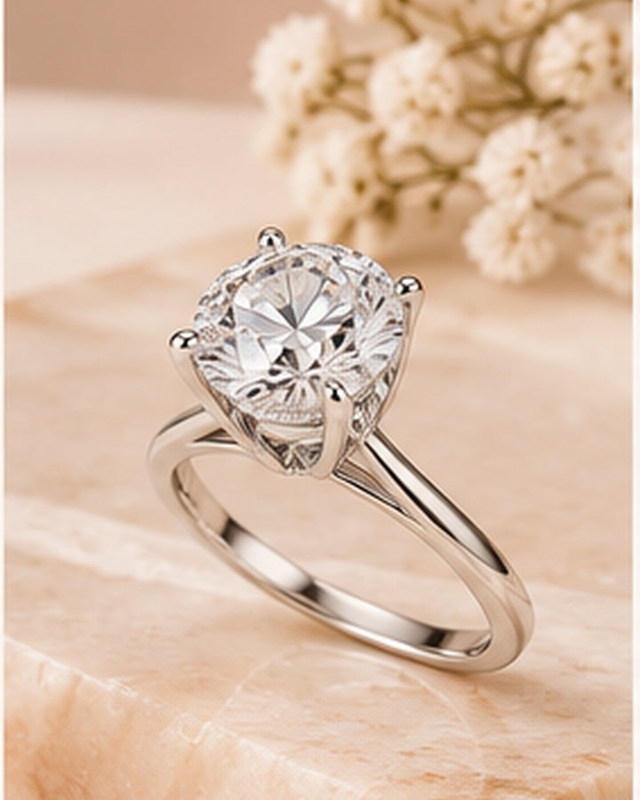 18ct White Gold 2.17ct Round Brilliant Lab Grown Diamond Ring - styled image