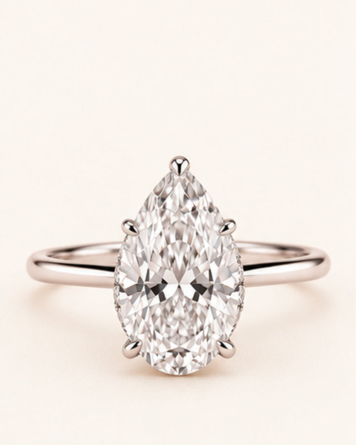 18ct White Gold 2.00ct Pear Cut Lab Grown Diamond Ring - main cream image