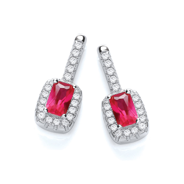 ruby red earring with cz detailing best for gift