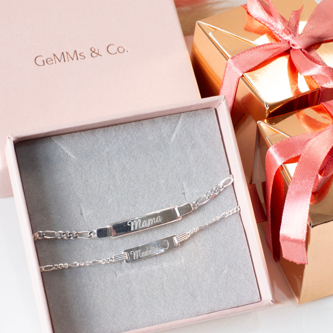 mummy and baby silver bracelet  best Christmas gifts