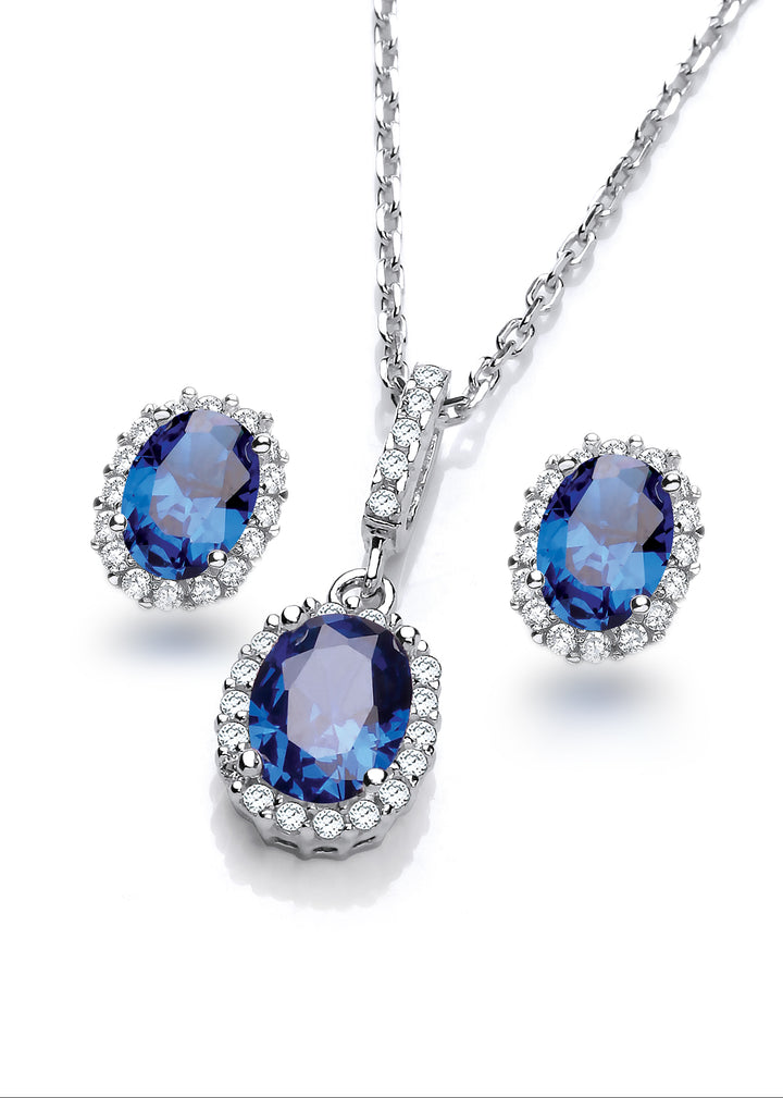 sapphire blue necklace set 