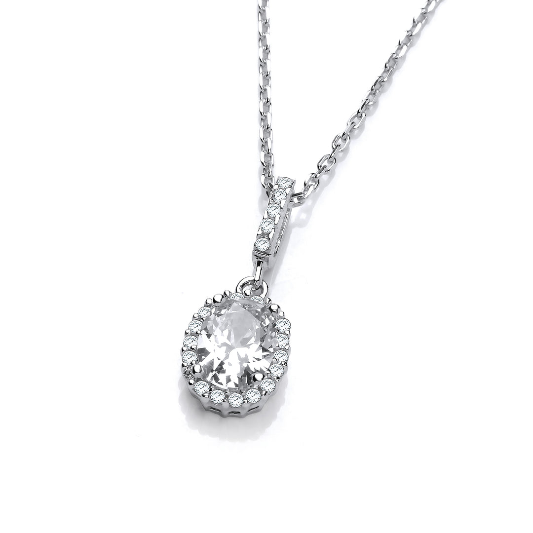 Crystal Drop Pendant necklace for daily wear in silver affordable 