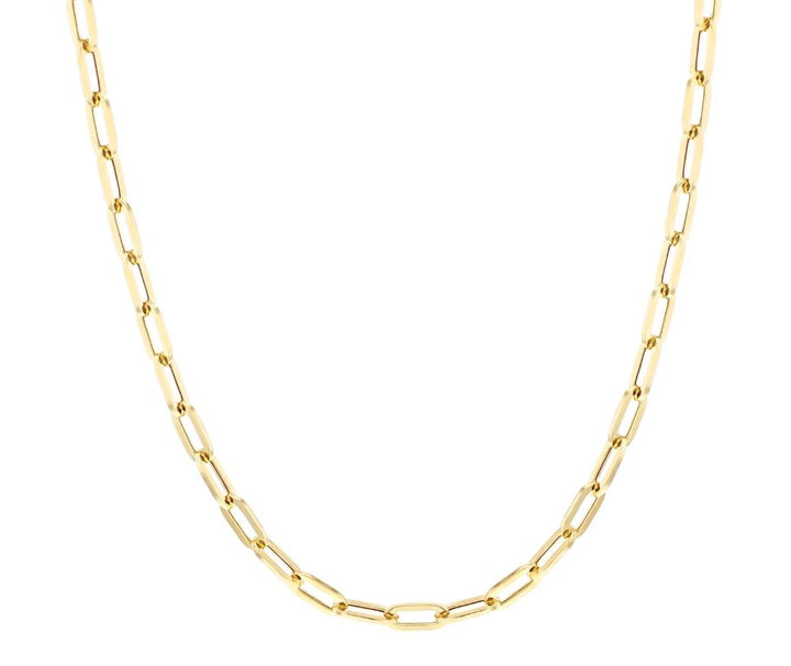 Paper Clip Necklace Chain In 9ct Gold