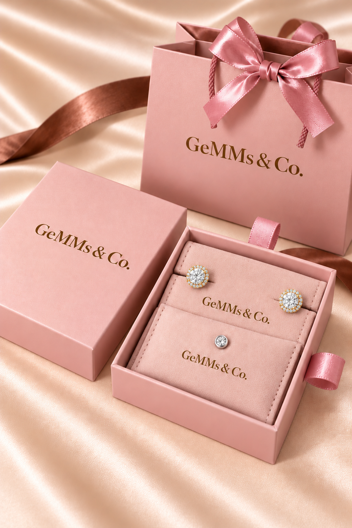 9ct Lab-Grown Diamond Halo Stud Earrings
