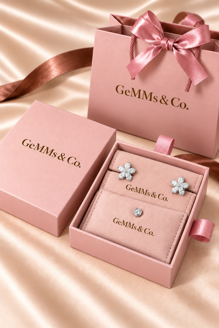 18ct Lab-Grown Diamond Flower Stud Earrings (Pear Shape)