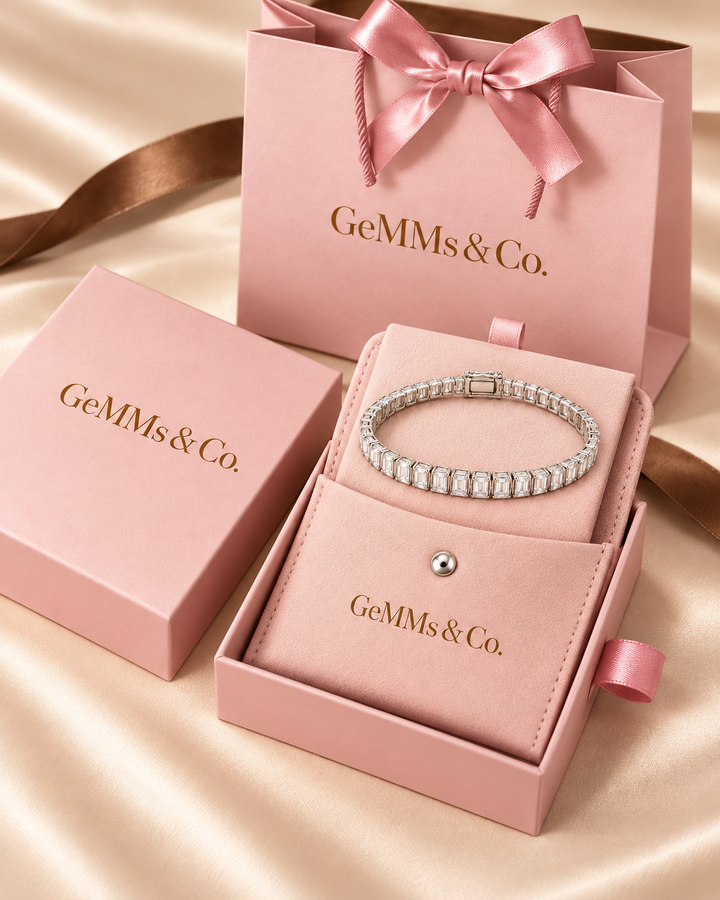 Semi Rub Over Baguette Lab-Grown Diamond Tennis Bracelet