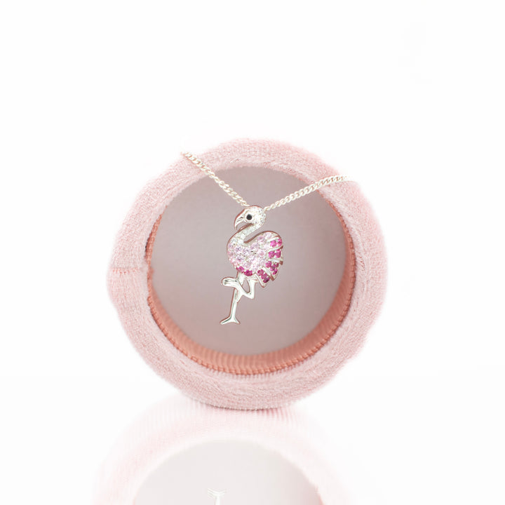 pink silver pendant necklace in silver 