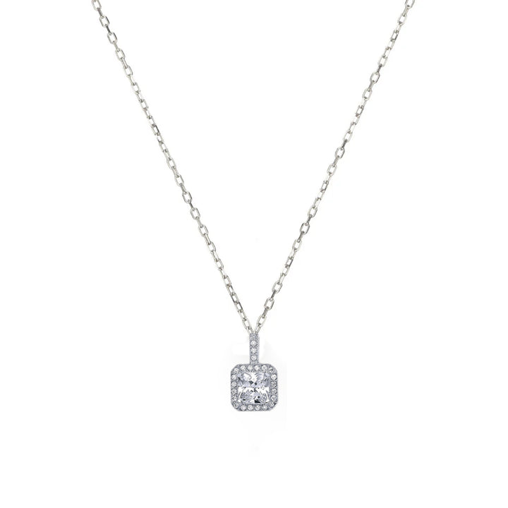 Square CZ Necklace In Silver