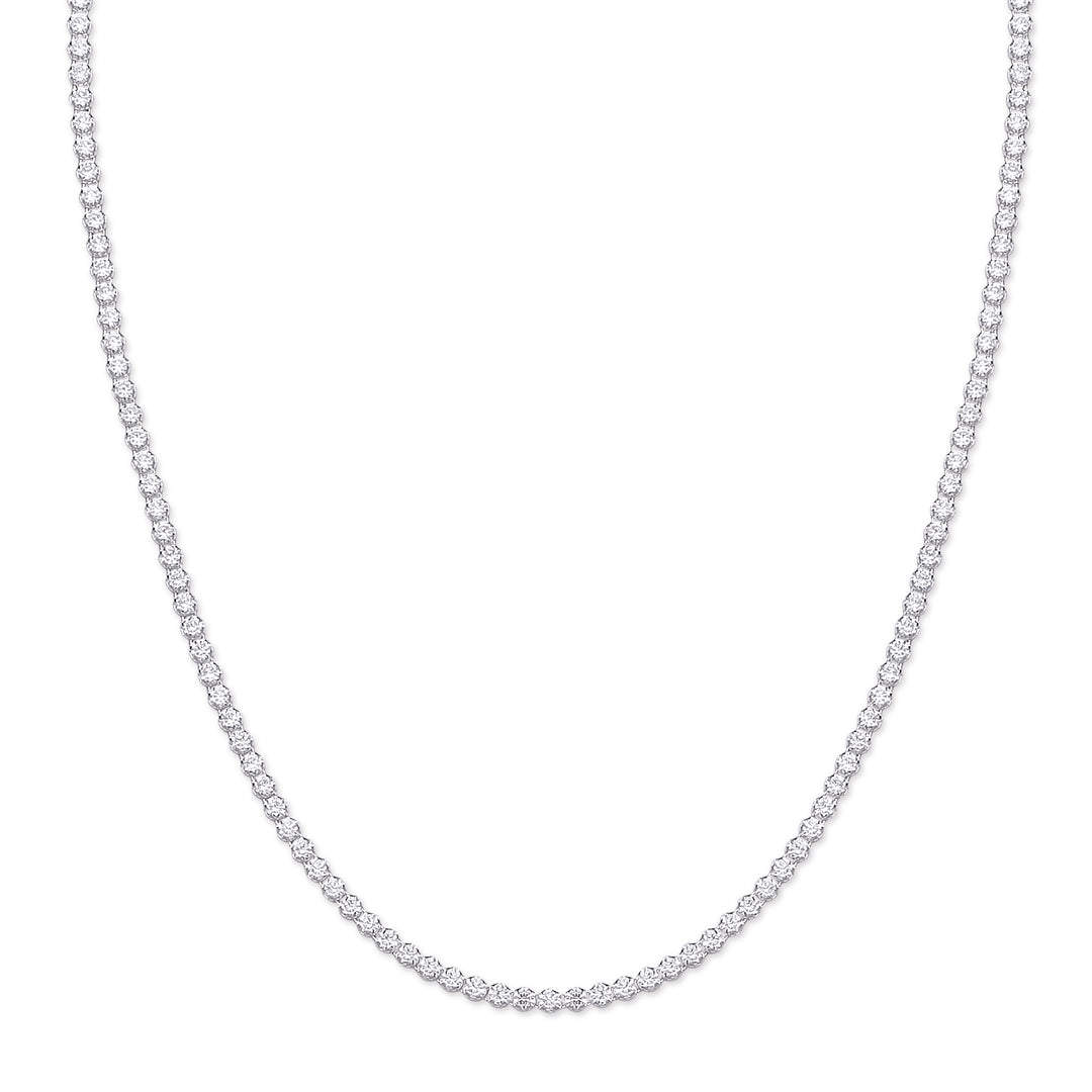 Tennis Crystal  17"Chain In Silver