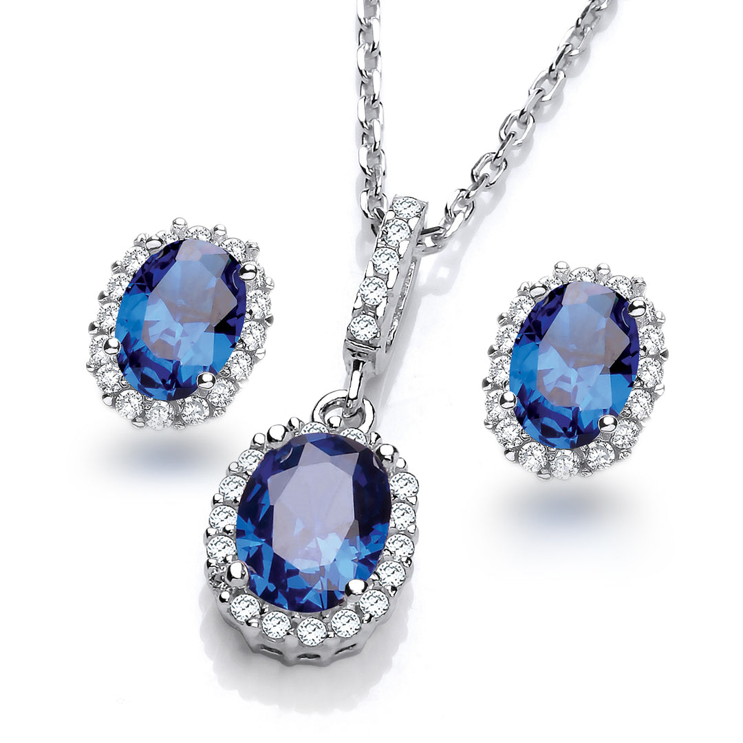 sapphire blue necklace set j jaz
