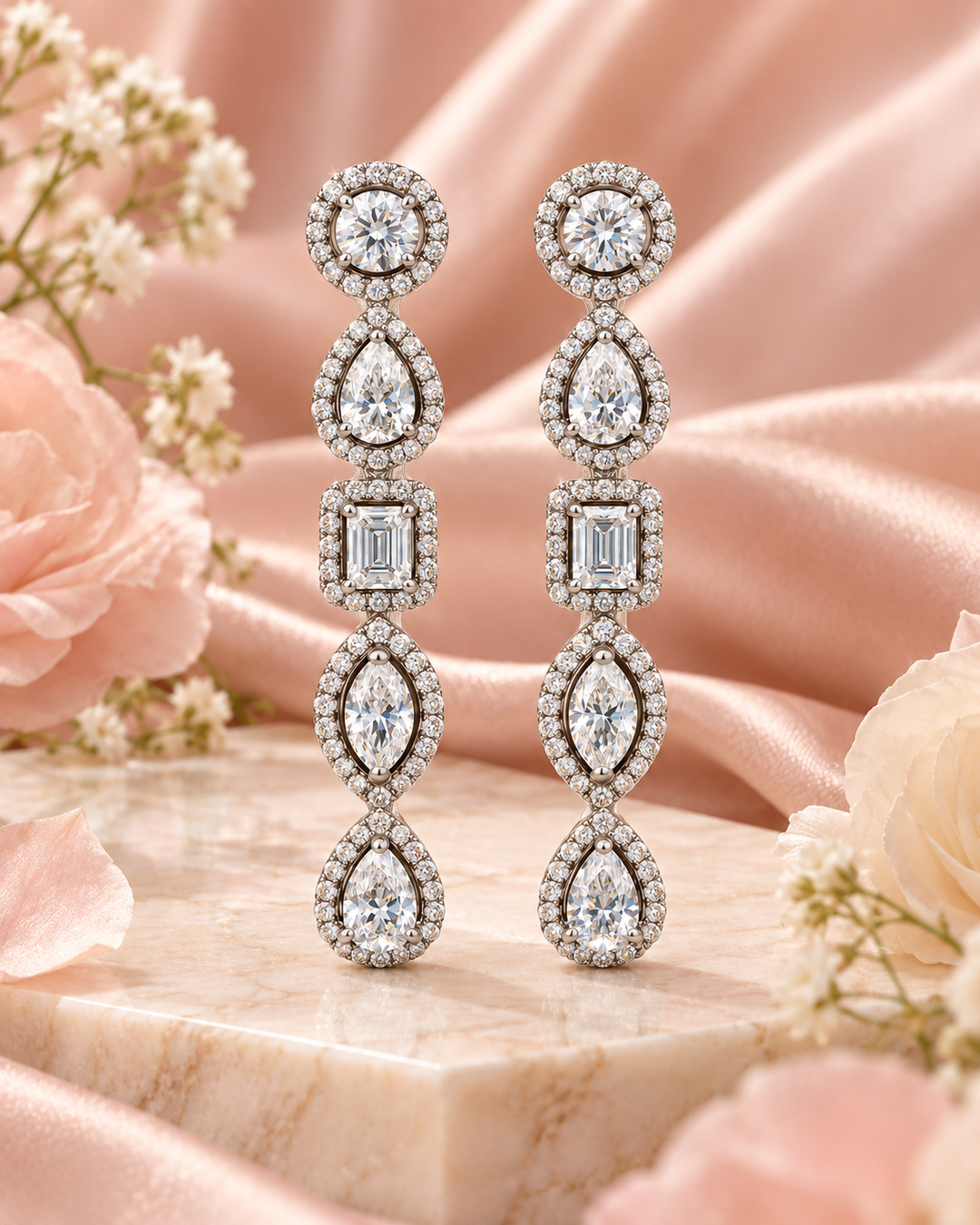 18ct Lab-Grown Diamond Fancy-Shape Drop Earrings