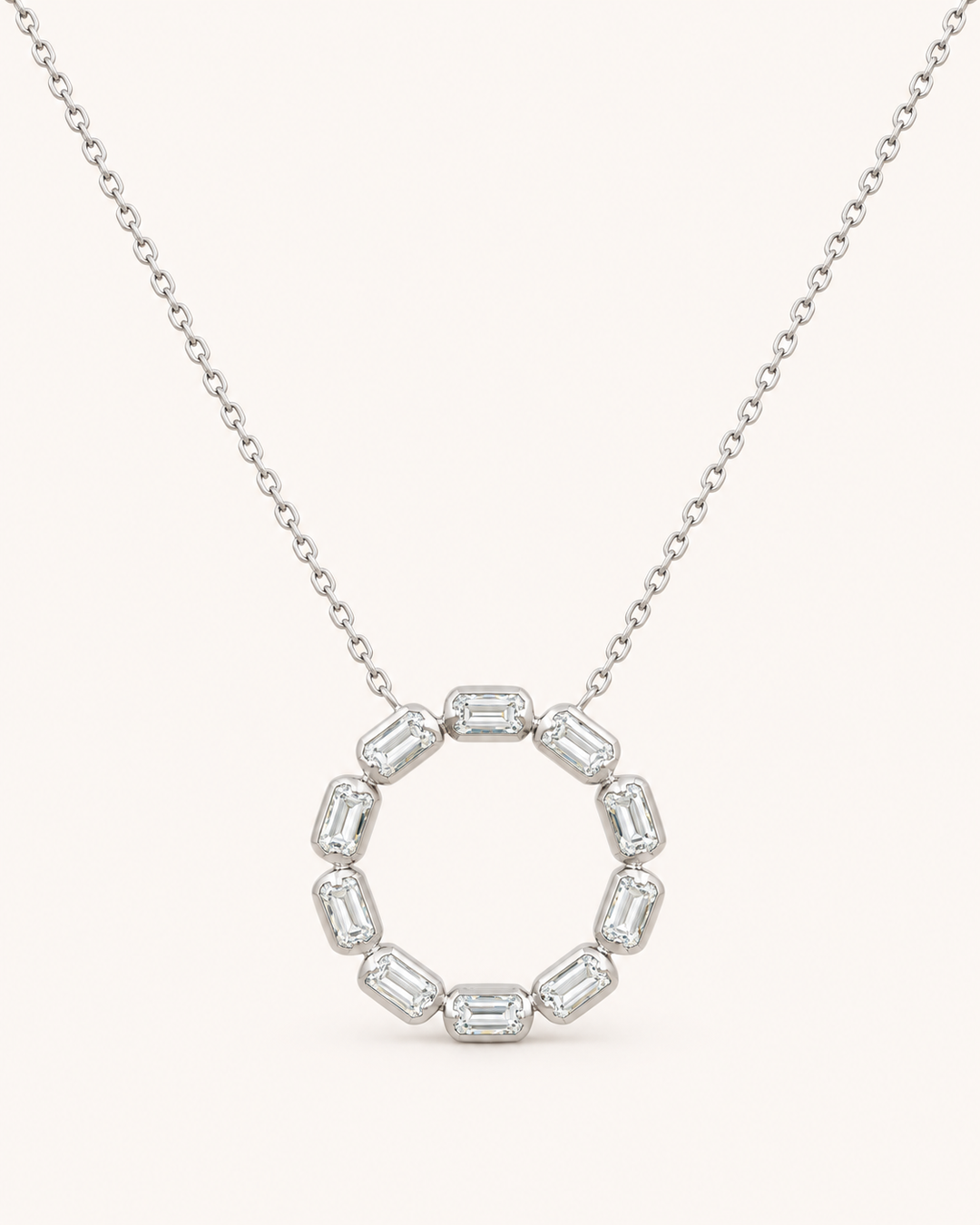 0.35ct Lab-Grown Diamond Circle of Life Necklace in 9ct White Gold